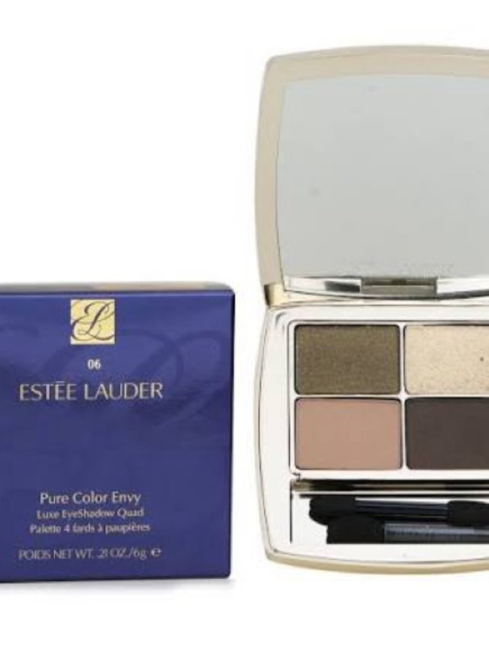 Estee Lauder Pure Color Eyeshadow Quad — Olive, Champagne, Taupe, Deep Brown NIB - Picture 2 of 4